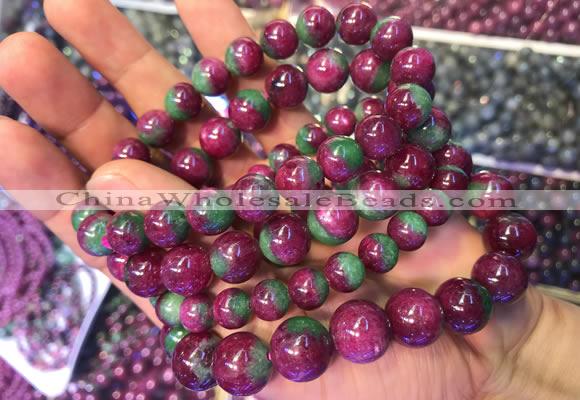 CGB2528 7.5 inches 10mm round ruby zoisite beaded bracelets