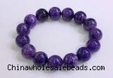 CGB2555 7.5 inches 14mm round charoite gemstone beaded bracelets