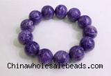 CGB2557 7.5 inches 18mm round charoite gemstone beaded bracelets