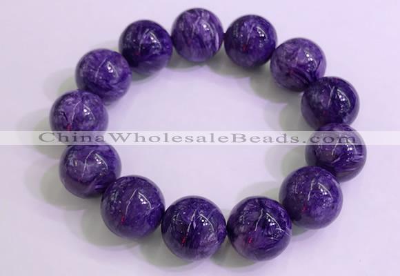 CGB2566 7.5 inches 18mm round charoite gemstone beaded bracelets