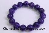 CGB2575 7.5 inches 14mm round charoite gemstone beaded bracelets