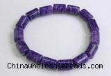 CGB2577 7.5 inches 8*12mm tube charoite gemstone bracelet