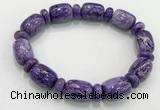 CGB2579 7.5 inches 13*17mm drum charoite gemstone bracelet