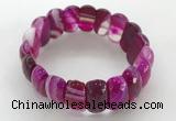 CGB3142 7.5 inches 11*23mm faceted oval agate bracelets