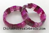 CGB3156 7.5 inches 11*23mm faceted rectangle agate bracelets
