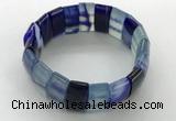CGB3157 7.5 inches 11*23mm faceted rectangle agate bracelets