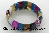 CGB3160 7.5 inches 11*23mm faceted rectangle agate bracelets