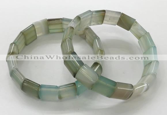 CGB3172 7.5 inches 12*15mm rectangle agate bracelets wholesale