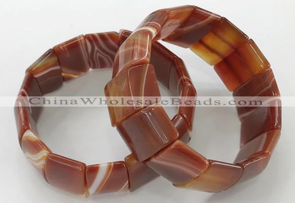 CGB3189 7.5 inches 15*25mm rectangle agate bracelets wholesale