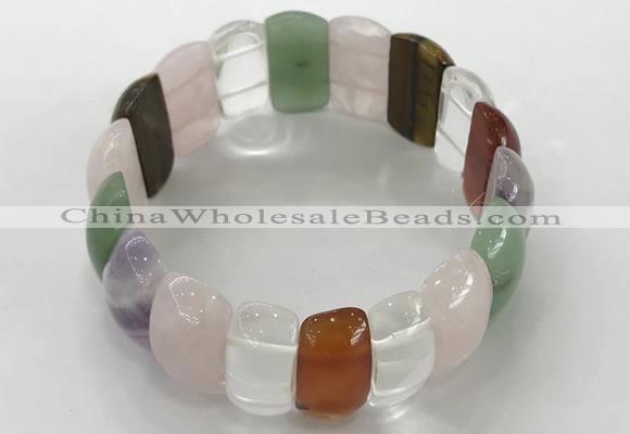 CGB3244 7.5 inches 12*25mm oval mixed quartz bracelets