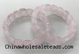 CGB3265 7.5 inches 10*15mm faceted marquise rose quartz bracelets