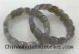 CGB3267 7.5 inches 10*15mm faceted marquise grey agate bracelets