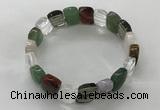 CGB3280 7.5 inches 10*15mm faceted oval mixed gemstone bracelets