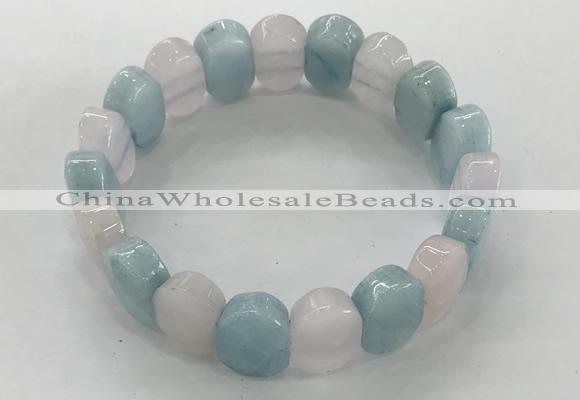CGB3283 7.5 inches 10*15mm faceted oval mixed gemstone bracelets