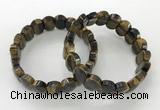 CGB3285 7.5 inches 10*15mm faceted oval yellow tiger eye bracelets