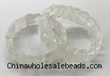 CGB3290 7.5 inches 10*20mm faceted oval white crystal bracelets