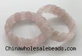 CGB3291 7.5 inches 10*20mm faceted oval rose quartz bracelets