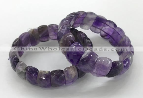 CGB3292 7.5 inches 10*20mm faceted oval amethyst bracelets