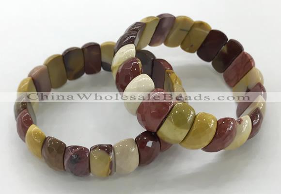 CGB3299 7.5 inches 10*20mm faceted oval mookaite bracelets