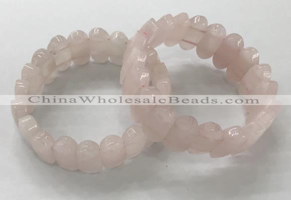 CGB3310 7.5 inches 10*20mm faceted oval rose quartz bracelets