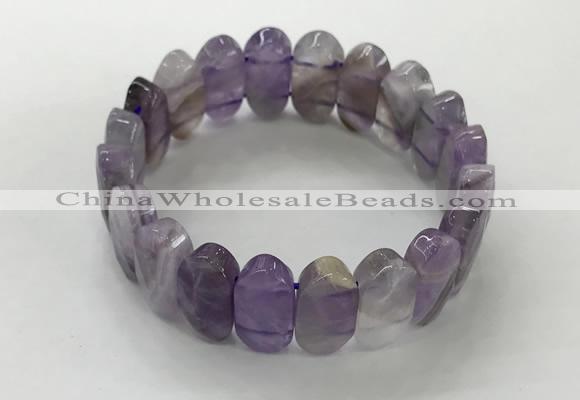 CGB3311 7.5 inches 10*20mm faceted oval amethyst bracelets