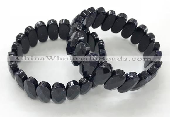 CGB3324 7.5 inches 10*20mm faceted oval blue goldstone bracelets