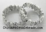 CGB3325 7.5 inches 10*20mm faceted oval white howlite bracelets