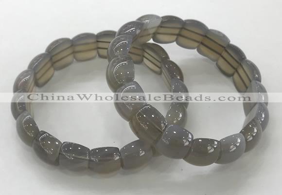 CGB3333 7.5 inches 10*15mm rectangle grey agate bracelets