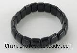 CGB3335 7.5 inches 10*15mm rectangle black agate bracelets