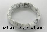 CGB3336 7.5 inches 10*15mm rectangle white howlite bracelets