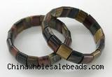 CGB3341 7.5 inches 10*15mm rectangle mixed tiger eye bracelets