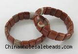 CGB3342 7.5 inches 10*15mm rectangle red jasper bracelets