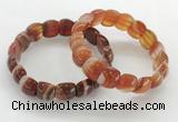 CGB3373 7.5 inches 10*15mm oval red line agate bracelets