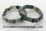 CGB3374 7.5 inches 10*15mm oval moss agate bracelets