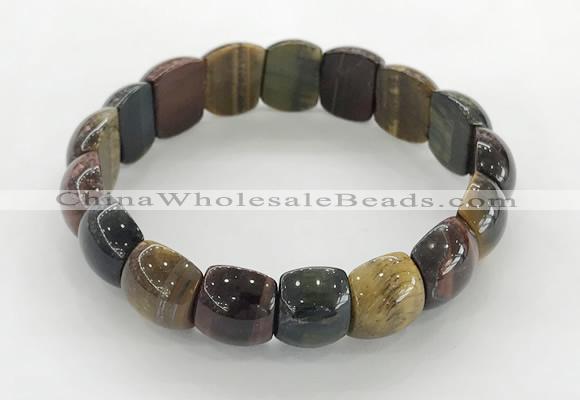 CGB3381 7.5 inches 10*15mm oval mixed tiger eye bracelets