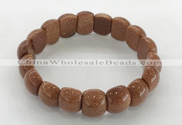 CGB3383 7.5 inches 10*15mm oval goldstone bracelets wholesale