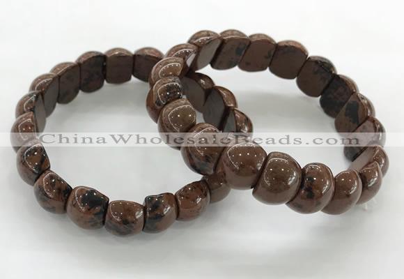 CGB3385 7.5 inches 10*15mm oval mahogany obsidian bracelets