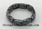 CGB3416 7.5 inches 15*21mm snowflake obsidian bracelets