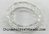 CGB3420 7.5 inches 12*15mm faceted rectangle white crystal bracelets