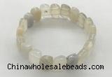 CGB3443 7.5 inches 10*15mm faceted marquise grey agate bracelets