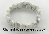 CGB3445 7.5 inches 10*15mm faceted marquise white howlite bracelets