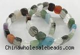 CGB3446 7.5 inches 10*15mm faceted marquise mixed gemstone bracelets
