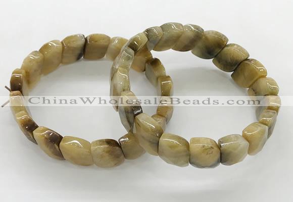 CGB3448 7.5 inches 10*15mm faceted marquise golden tiger eye bracelets