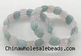 CGB3462 7.5 inches 10*14mm faceted oval mixed gemstone bracelets