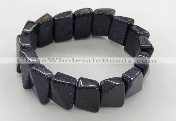 CGB3471 7.5 inches 12*17mm trapezoid blue goldstone bracelets