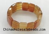 CGB3480 7.5 inches 15*20mm faceted rectangle red agate bracelets