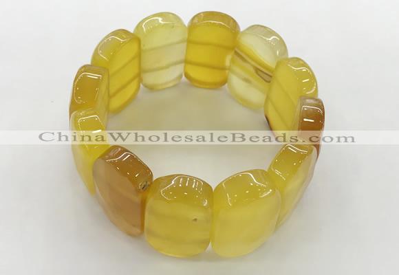 CGB3510 7.5 inches 18*30mm faceted oval agate bracelets