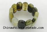 CGB3512 7.5 inches 18*30mm faceted oval agate bracelets