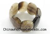 CGB3520 7.5 inches 28*40mm faceted oval agate bracelets