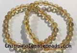 CGB4028 7.5 inches 7mm round citrine beaded bracelets wholesale